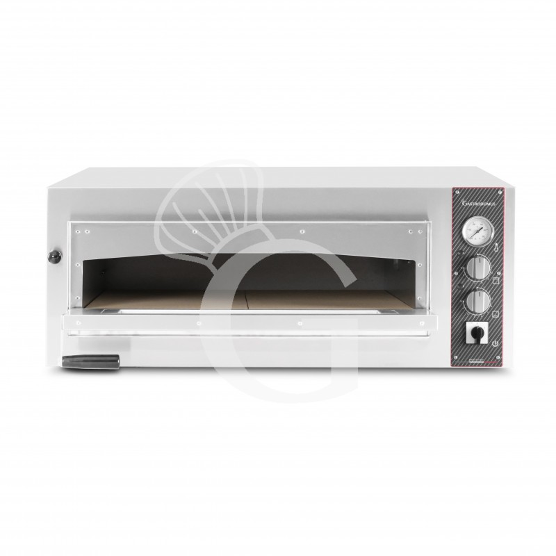 Horno eléctrico con 1 cámara controladas mecánicamente para 6 pizzas de 350 mm de diámetro