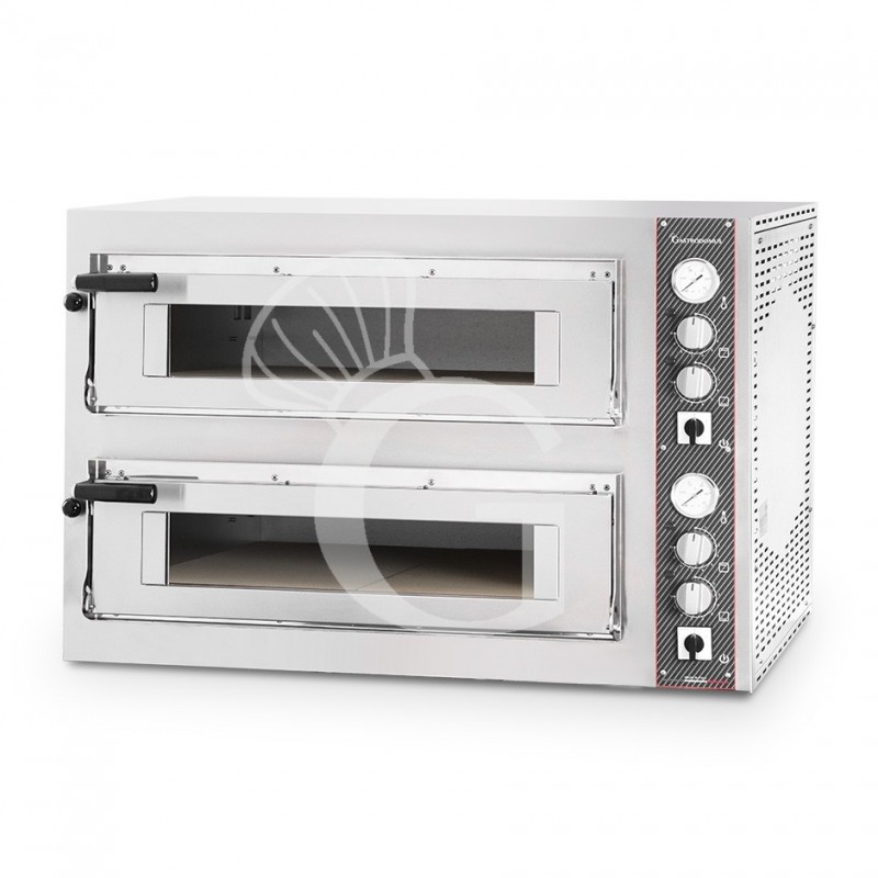 Horno eléctrico para 6+6 pizzas diámetro 350 mm 2 cámaras control mecánico 20KW