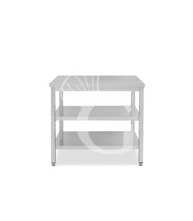 Mesa de acero inoxidable con 2 estantes L 900 mm x P 600 mm x A 850 mm