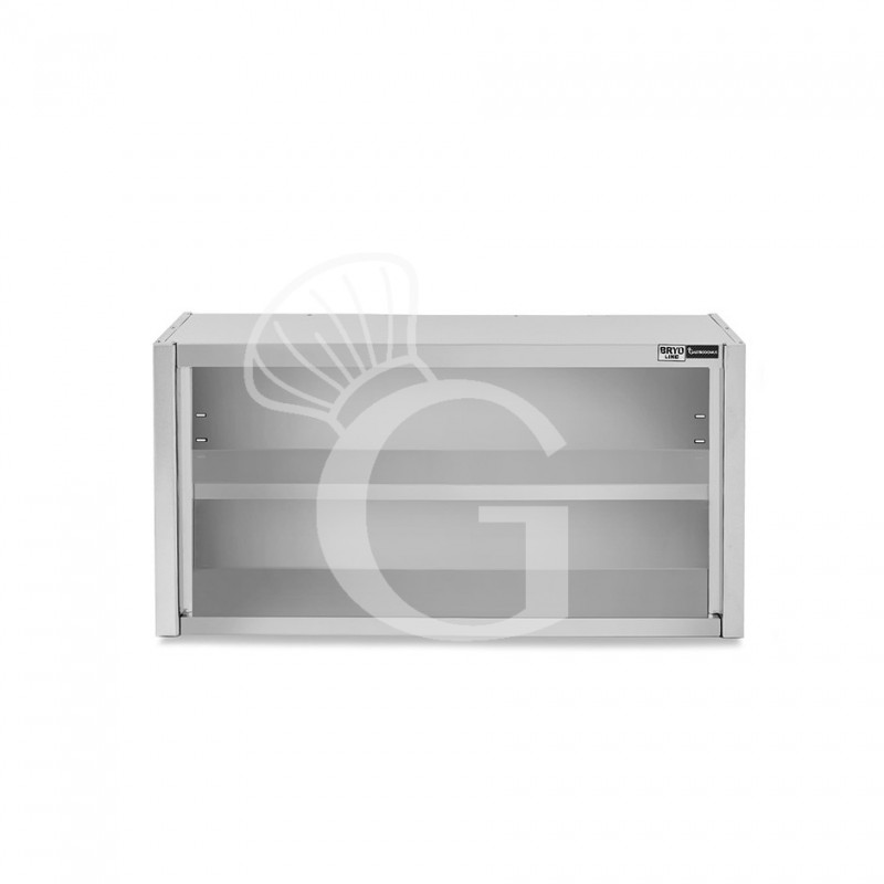 Armario de pared de acero inoxidable con 1 estante, L 900 mm x P 400 mm x A 660 mm