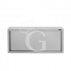 Armario de pared con puertas correderas inox con 1 estante, L 1500 mm x P 400 mm x A 660 mm