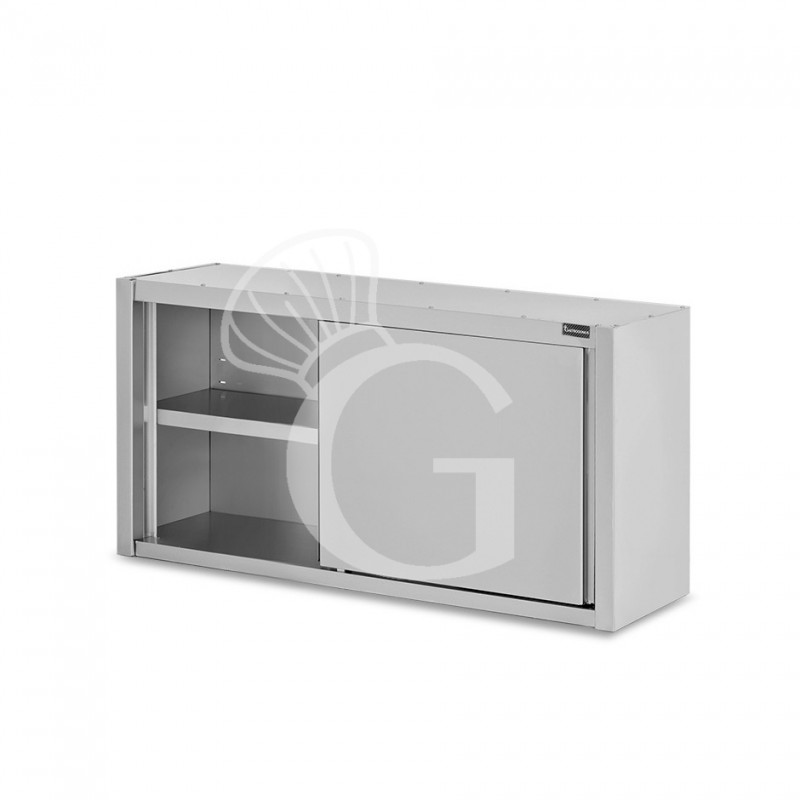 Armario de pared con puertas correderas inox con 1 estante, L 1500 mm x P 400 mm x A 800 mm