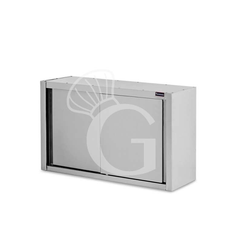 Armario de pared con puertas correderas inox con 2 estantes, L 1000 mm x P 400 mm x A 1000 mm