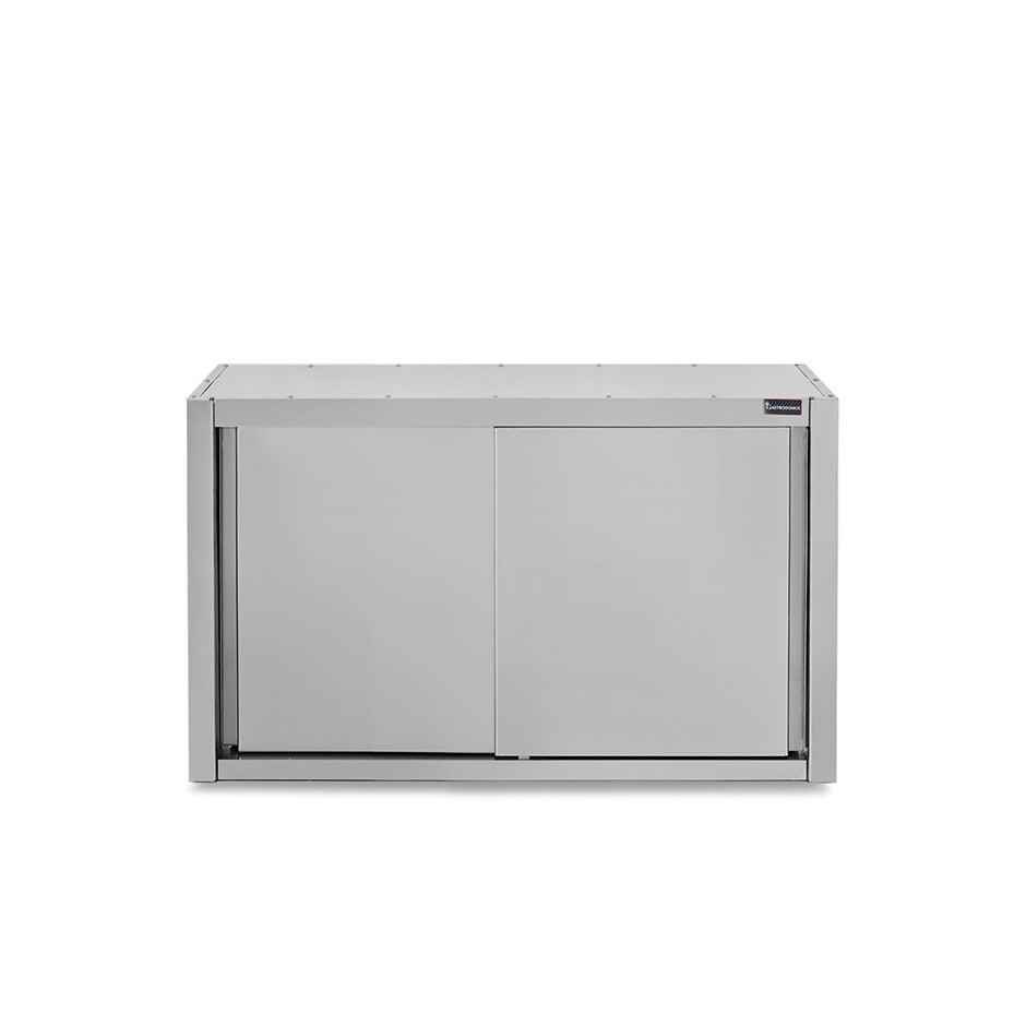 Armario de pared con puertas correderas inox con 2 estantes, L 1000 mm x P 400 mm x A 1000 mm