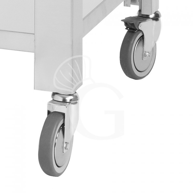 Soporte para horno de pizza VIREX6L con ruedas, dos de ellas con freno