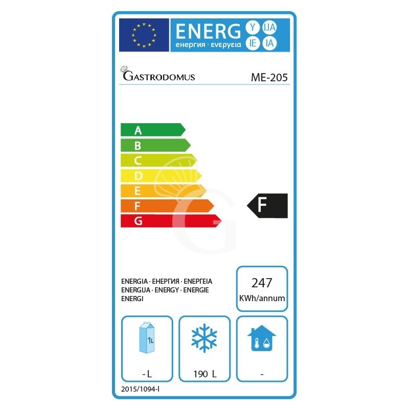 Arcón Congelador 197 L, Temperatura -18°C, Clase de eficiencia energética F