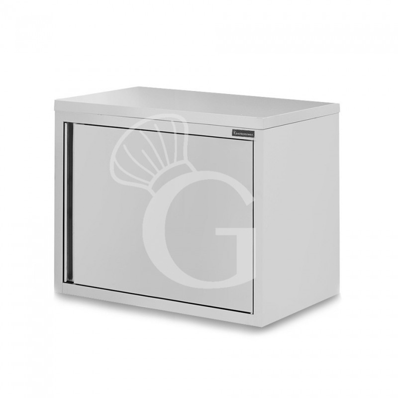 Armario de pared de acero inoxidable con 1 puerta batiente y 1 estante, L 600 mm x P 400 mm x A 660 mm