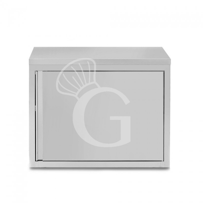 Armario de pared de acero inoxidable con 1 puerta batiente y 1 estante, L 600 mm x P 400 mm x A 660 mm