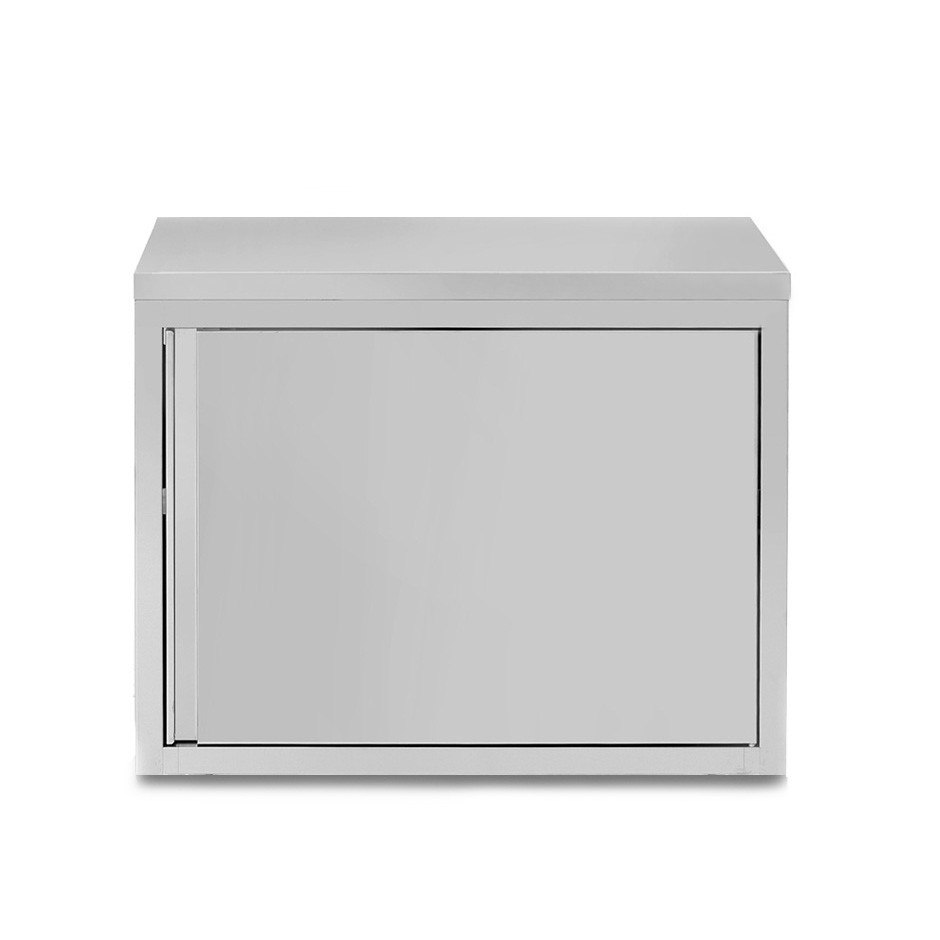Armario de pared de acero inoxidable con 1 puerta batiente y 1 estante, L 600 mm x P 400 mm x A 660 mm