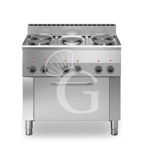 Cocina eléctrica profesional 5 placas de cocción horno eléctrico de convección GN1/1 profundidad 600 mm