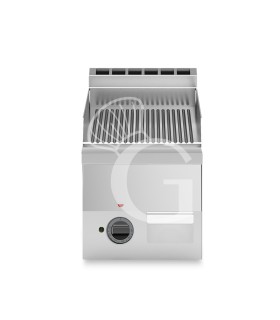 Fry Top eléctrico de sobremesa, placa acanalada cromada 3000 W Trifásico P 600 mm
