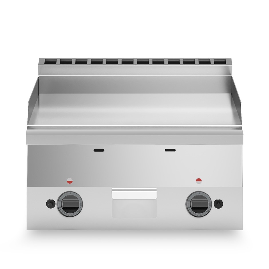 Fry top de gas de sobremesa, placa lisa cromada 10400 W L 600 mm x P 600 mm x A 280 mm