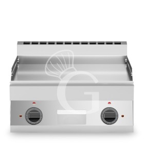 Fry top eléctrico, placa lisa cromada 9000 W Trifásico P 650 mm