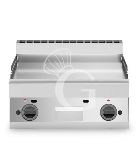 Fry top de gas de sobremesa, placa lisa cromada 11400 W L 700 mm x P 650 mm x A 280 mm