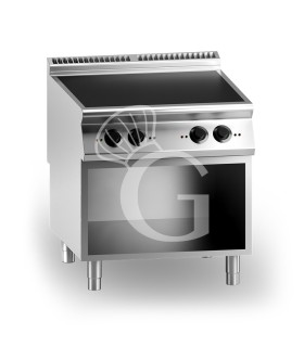 Cocina de inducción profesional en armario abierto 4 zonas de cocción profundidad 900 mm