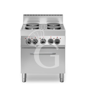 Cocina eléctrica profesional 4 placas de cocción horno eléctrico de convección GN1/1 profundidad 650 mm