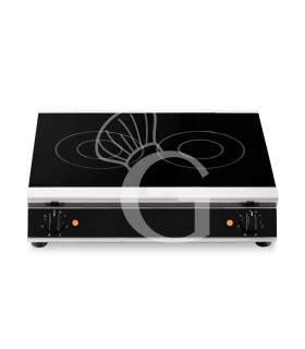 Cocina de sobremesa en vitrocerámica profesional 2 zonas de cocción L 570 mm x P 510 mm x A 120 mm