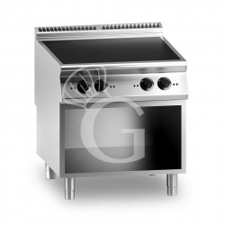 Cocina eléctrica 4 placas de vitrocerámica en mueble abierto de 900 mm de profundidad