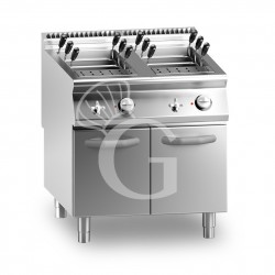 Cocedor de pasta eléctrico profesional en mueble cerrado 2 cubas - 40 LT + 40 LT - L 800 mm x P 900 mm x A 870 mm