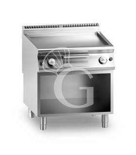 Fry Top de gas sobre armario abierto, placa cromada 14000 W L 800 mm x P 900 mm x A 870 mm