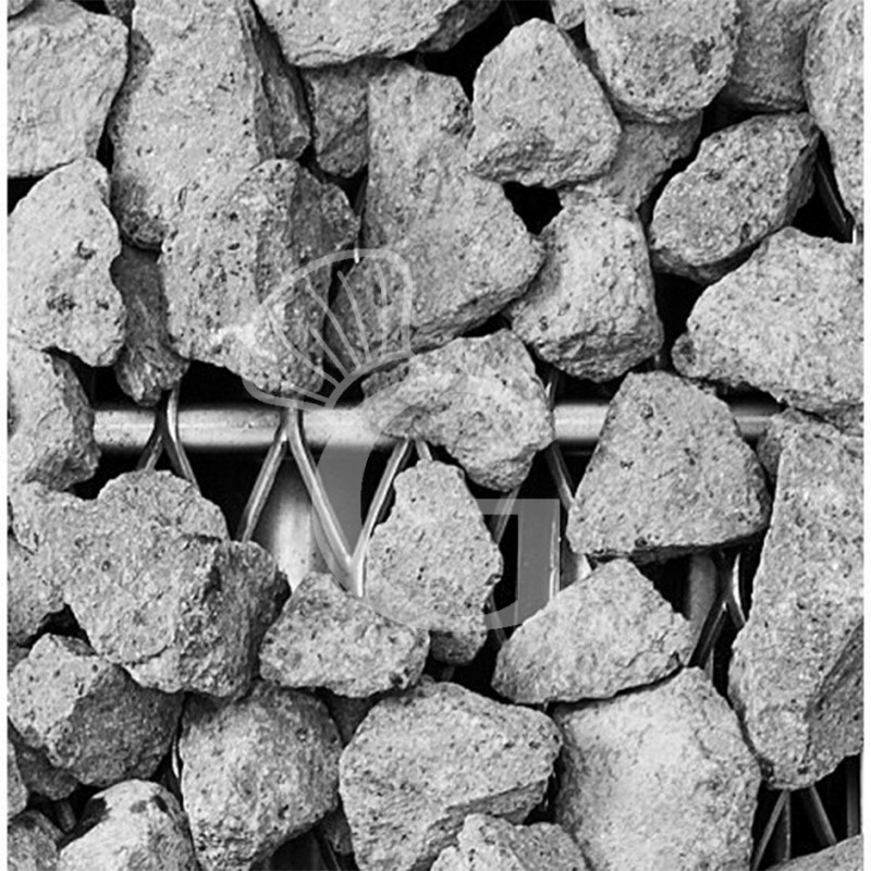 Parrilla de gas y piedra volcánica sobre mueble, 2 zonas de cocción y 900 mm de profundidad