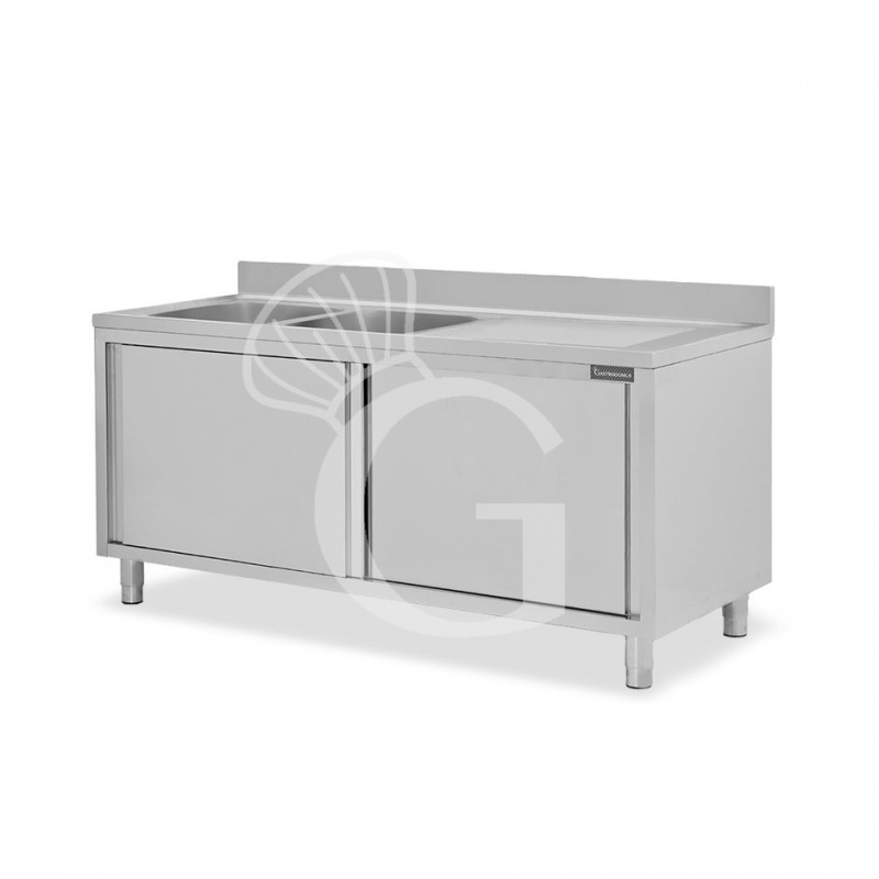 Fregadero 2 puertas correderas 2 senos , escurridor, orificio para grifo