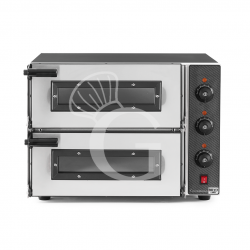 Horno eléctrico para 2 pizzas de diámetro 400 mm, equipado con 2 cámaras con control  mecánico
