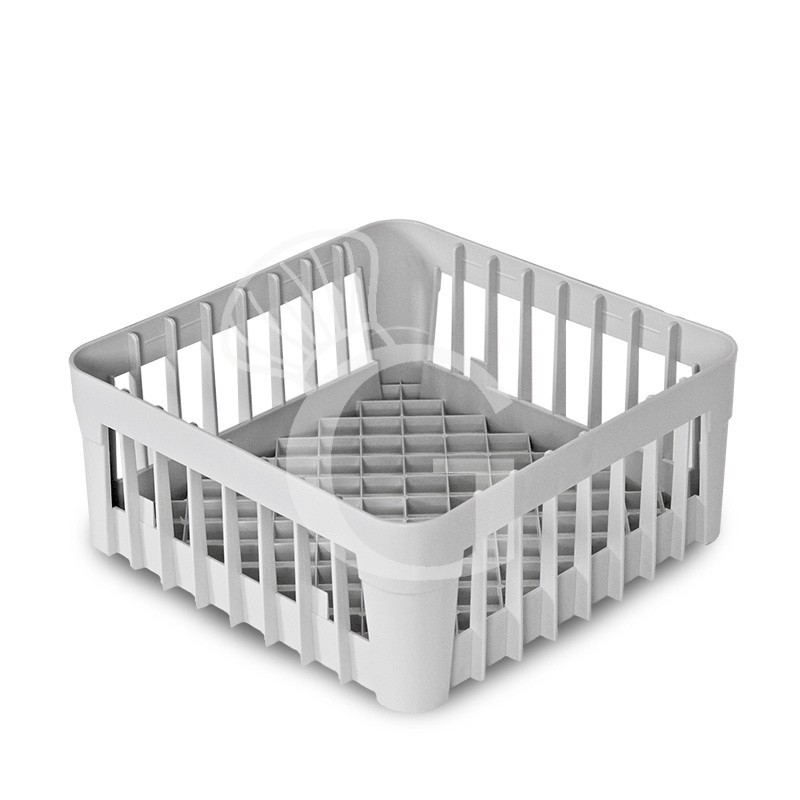 Cesta cuadrada plana con dimensiones L 400 mm x P 400 mm x H 150 mm