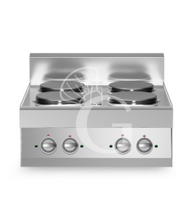 Cocina de sobremesa eléctrica de 4 placas, 700 mm de profundidad