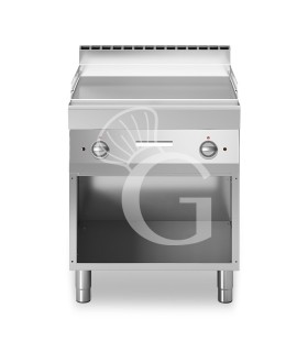 Fry Top de gas sobre mueble abierto, placa lisa cromada 11400 W L 700 mm x P 700 mm x A 850 mm