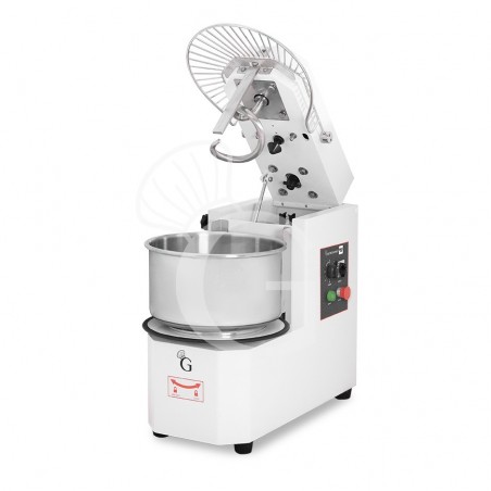 Amasadora de espiral con cuba extraíble, capacidad 20 LT, tensión trifásica con 2 velocidades Amasadora de espiral con cuba extraíble, capacidad 20 LT, tensión trifásica con 2 velocidades