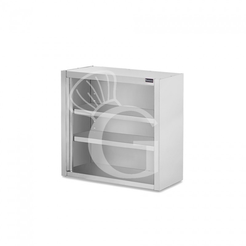 Armario de pared inox con 2 estantes, L 900 mm x P 400 mm x A 1000 mm