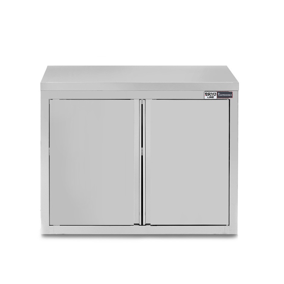 Armario de pared inox con 2 puertas batientes y 1 estante, L 1200 mm x P 400 mm x A 800 mm