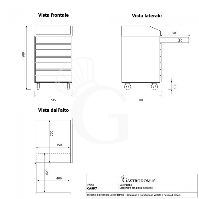 Fiche técnica cajonera
