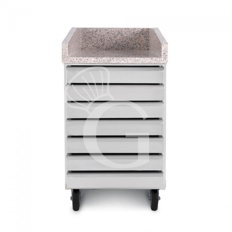 Cajonera de acero inoxidable para cajas de masa de pizza