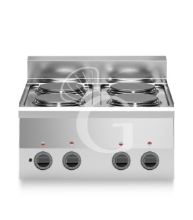 Cocina de sobremesa eléctrica 4 placas, 600 mm de profundidad