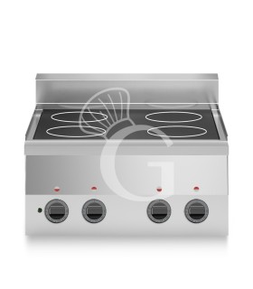 Cocina de sobremesa en vitrocerámica eléctrica 4 placas, 600 mm de profundidad