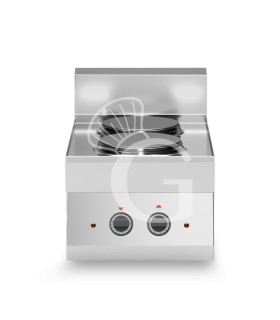 Cocina de sobremesa eléctrica 2 placas, 650 mm de profundidad
