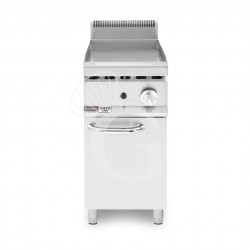 Fry top a gas en armario cerrado con una sola placa lisa