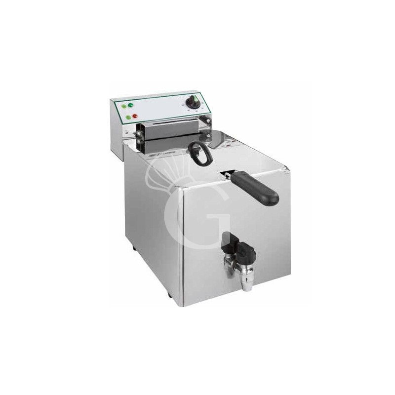 Freidora para bar eléctrica de sobremesa 1 cuba - con grifo - 10 LT - potencia 6 kW Trifásica