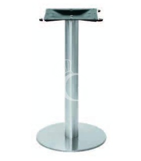 Base de acero inoxidable satinado de 73 cm de altura y 58 cm de diámetro