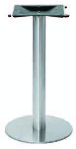 Base de acero inoxidable satinado de 73 cm de altura y 58 cm de diámetro