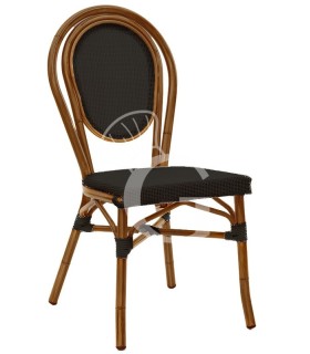 Silla con estructura de aluminio, asiento y respaldo en textileno