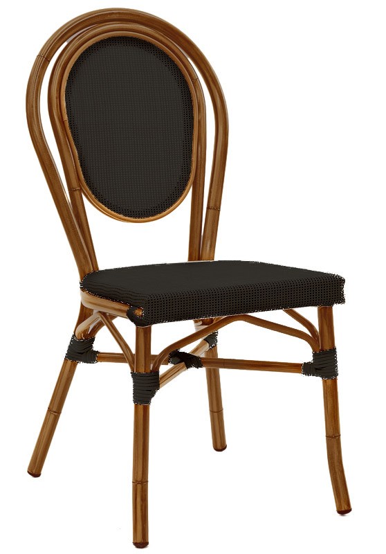 Silla con estructura de aluminio, asiento y respaldo en textileno