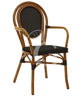 Silla con estructura de aluminio, asiento y respaldo en textileno