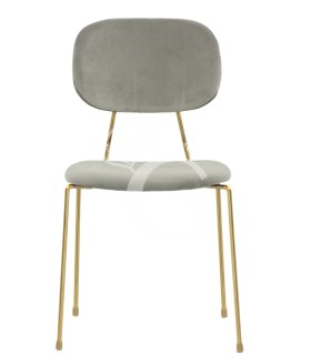 Silla con estructura de latón y tapicería de terciopelo