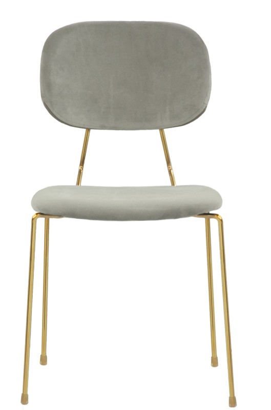 Silla con estructura de latón y tapicería de terciopelo