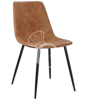 Silla con estructura de metal y tapicería de ecopiel. Dimensiones L 400 mm x P 400 mm x H 810 mm