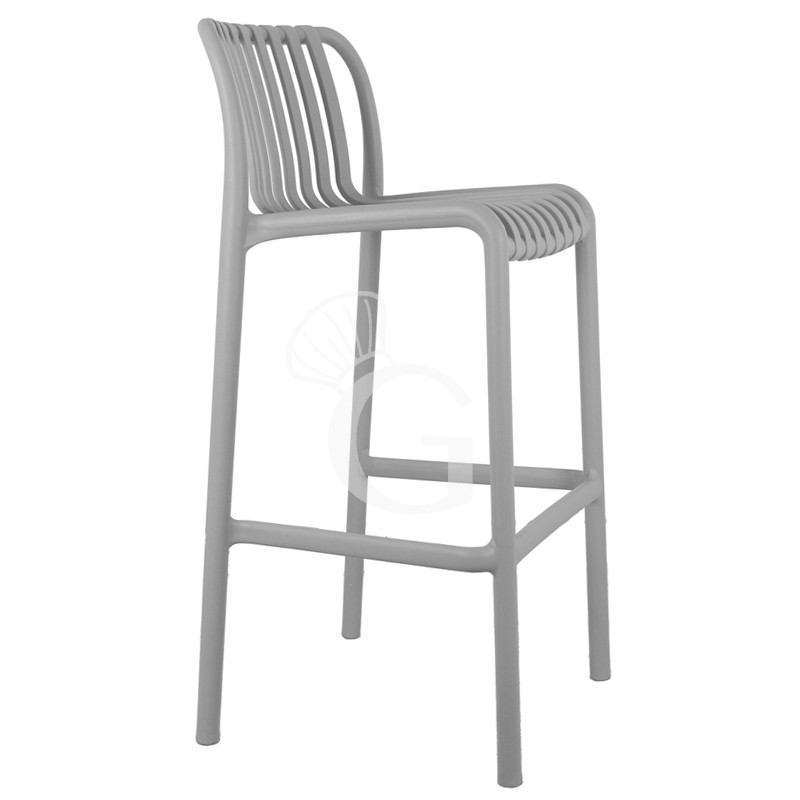 Taburete con estructura de polipropileno. Dimensiones L 400 mm x P 380 mm x H 1010 mm.
