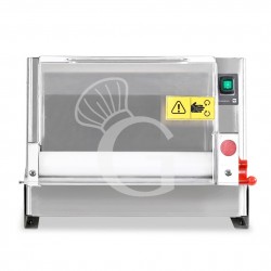 Extendedora de pizzas mecánica de acero inoxidable monorodillo de POM para pizzas de 10/40 cm de diámetro y pedal eléctrico